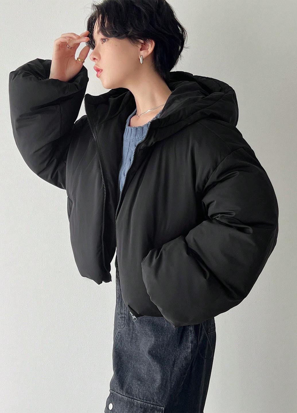 Чорна зимня куртка SHEIN