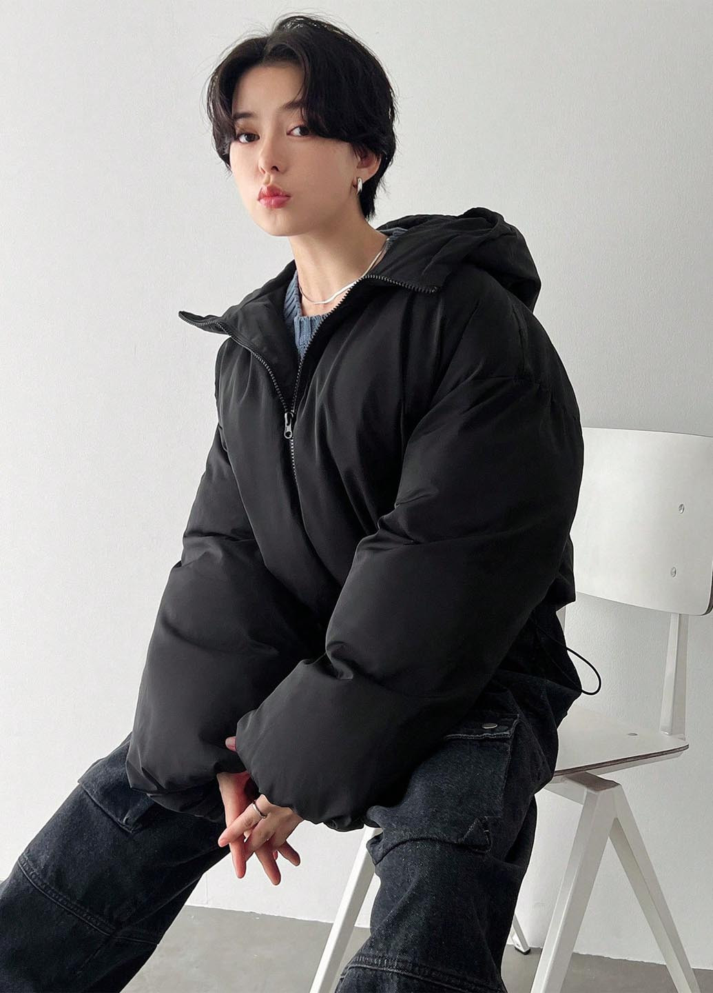 Чорна зимня куртка SHEIN