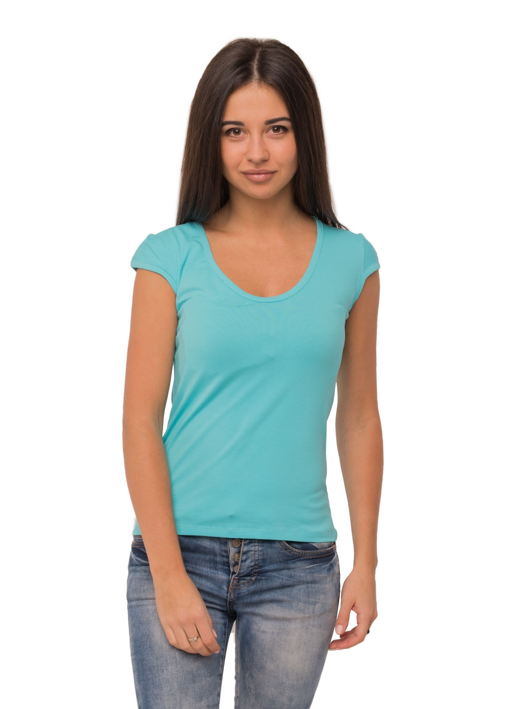 Блакитна всесезон футболка жіноча Наталюкс 41-2323