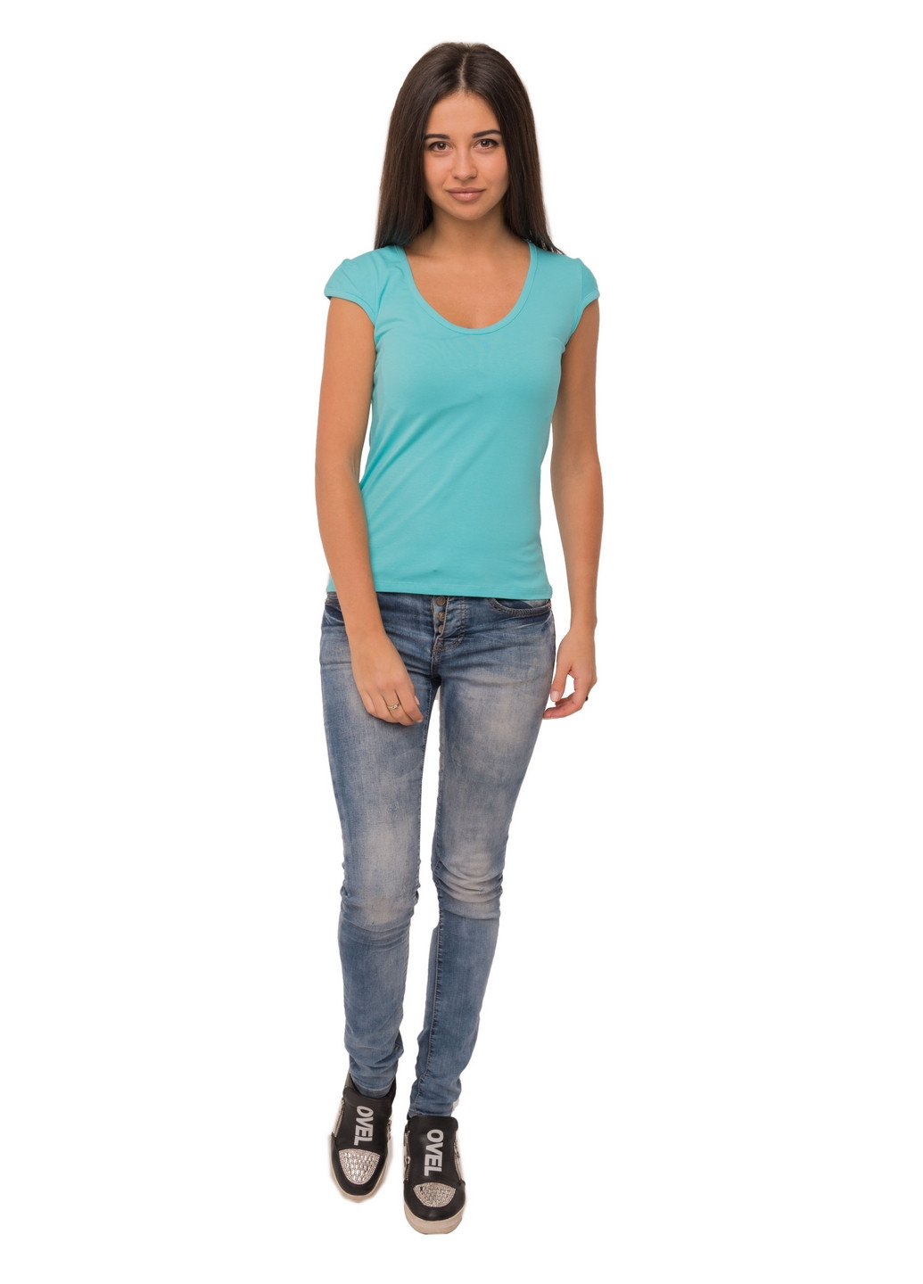 Блакитна всесезон футболка жіноча Наталюкс 41-2323