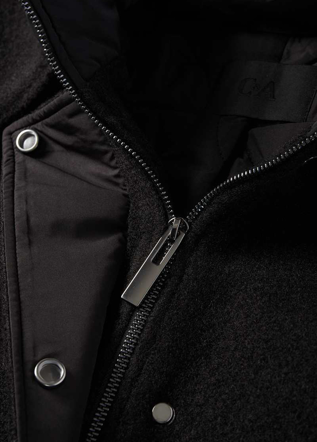 Черное демисезонное Пальто однобортное C&A