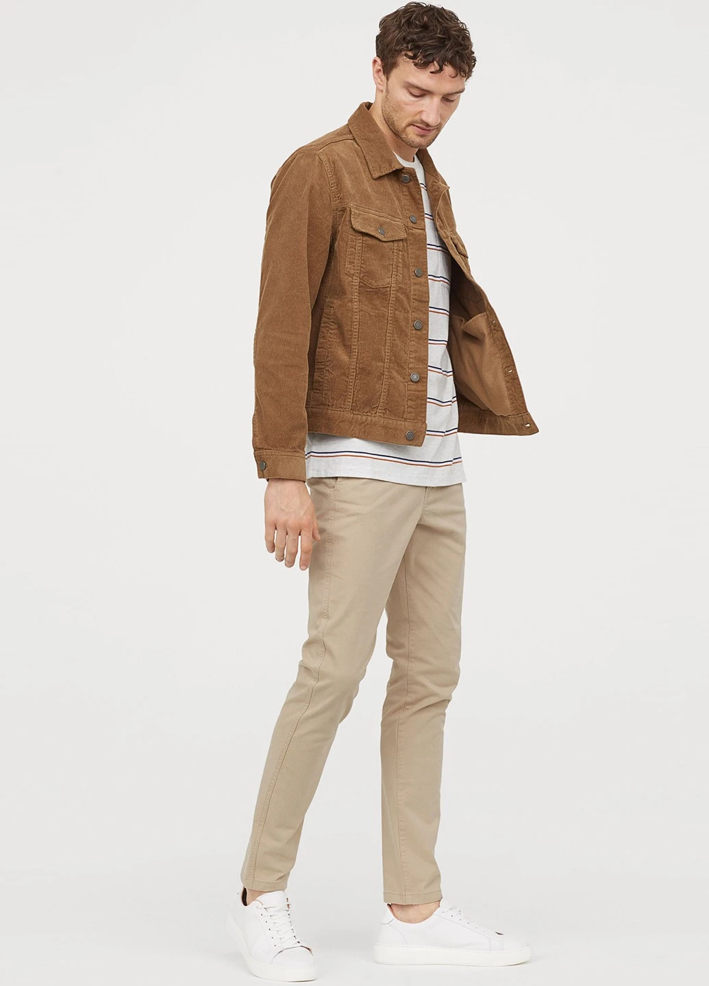 Бежевые демисезонные джинсы H&M