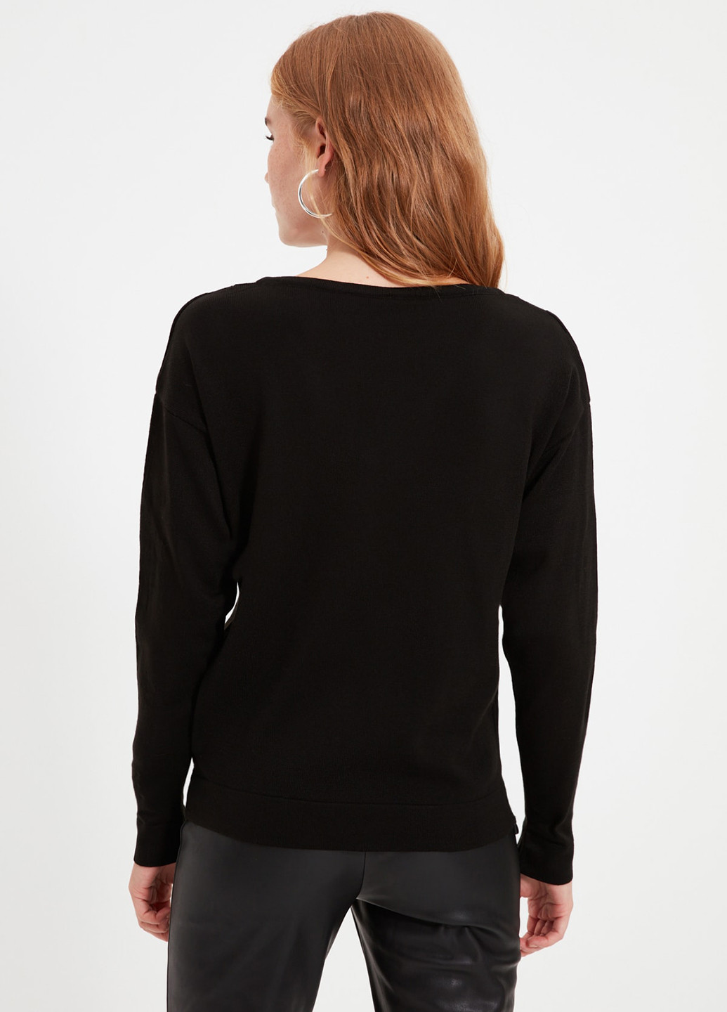 Черный демисезонный пуловер пуловер Trendyol