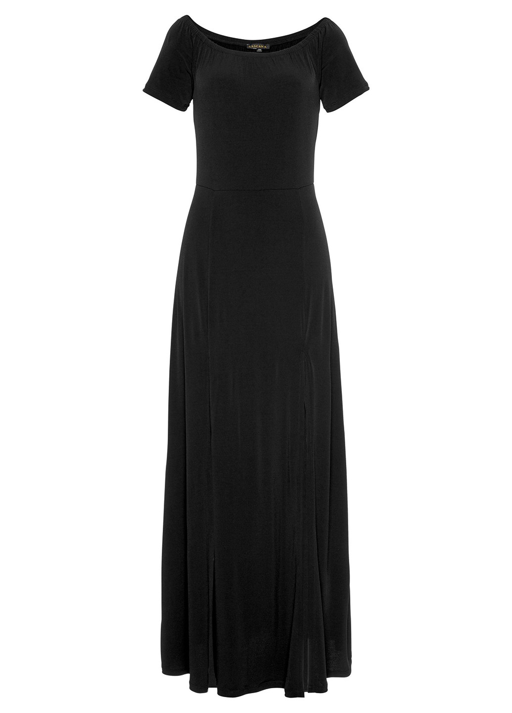 Черное кэжуал платье Lascana однотонное