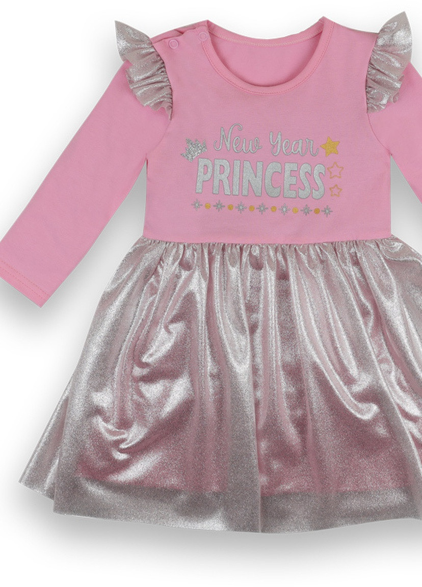 Розовое детское платье для девочки pl-21-103-1 *новый год* Габби (251830753)