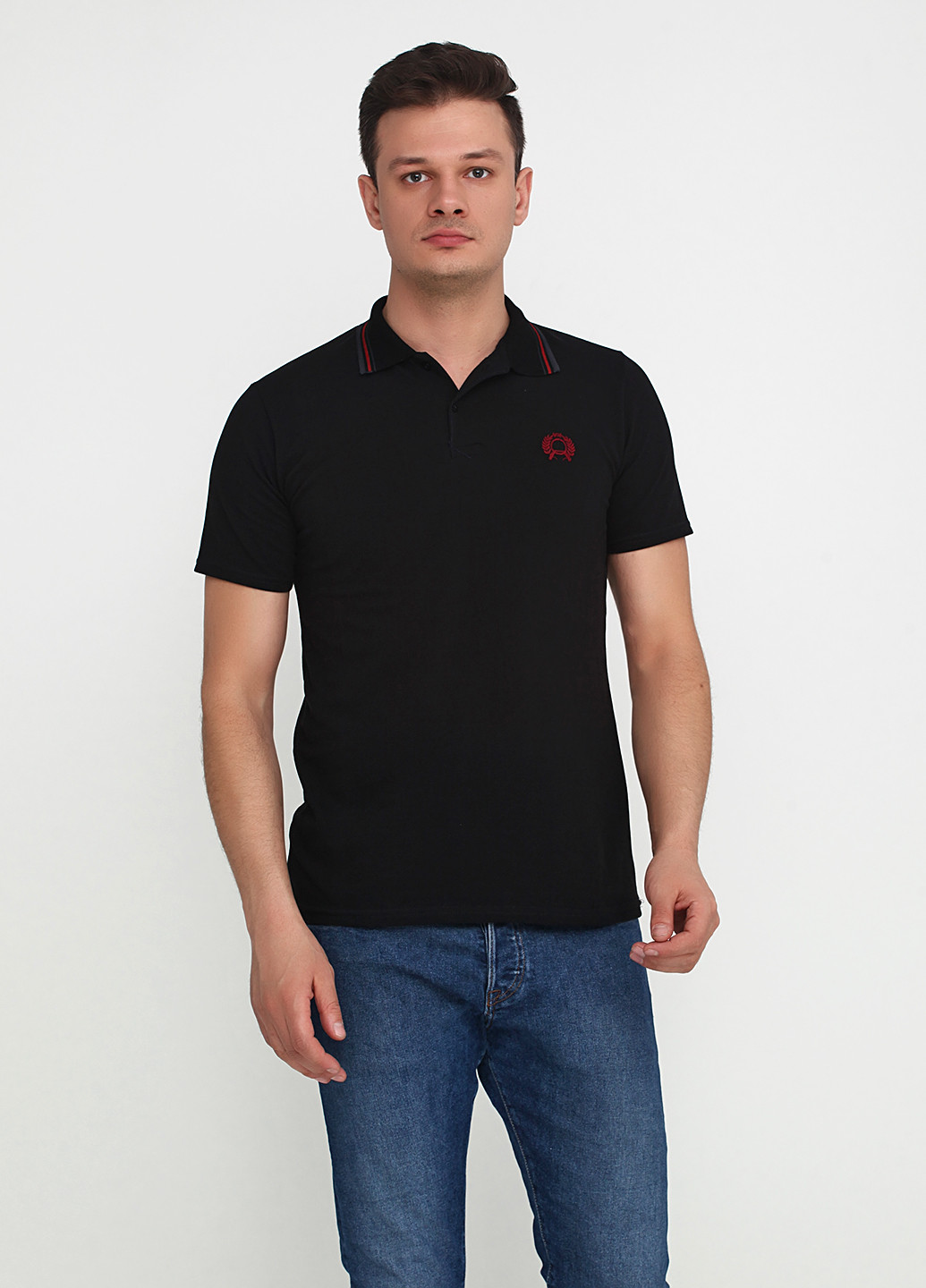 Черная футболка-поло для мужчин West Wint с логотипом
