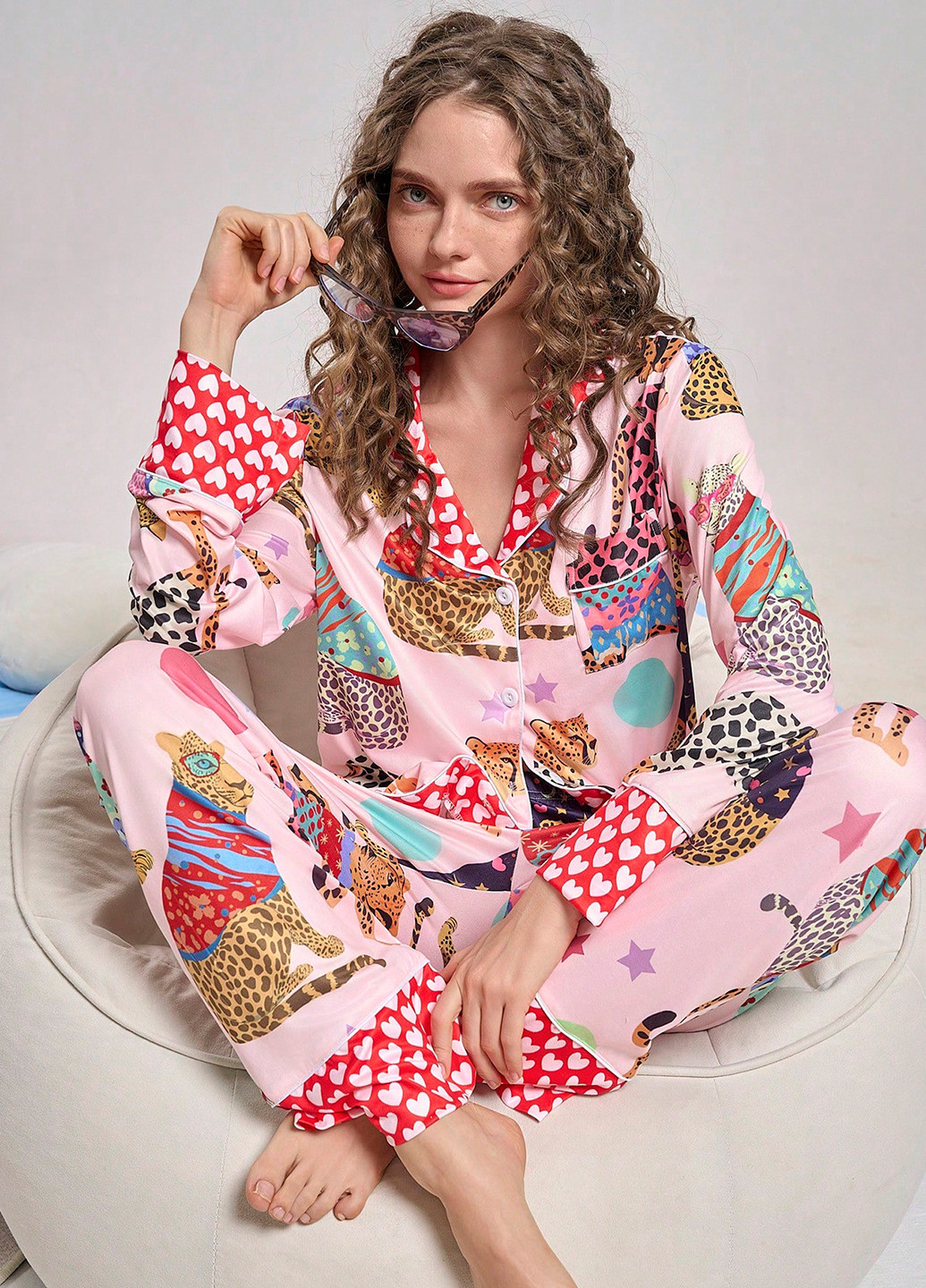 Рожева всесезон піжама (сорочка, штани) сорочка + брюки SHEIN