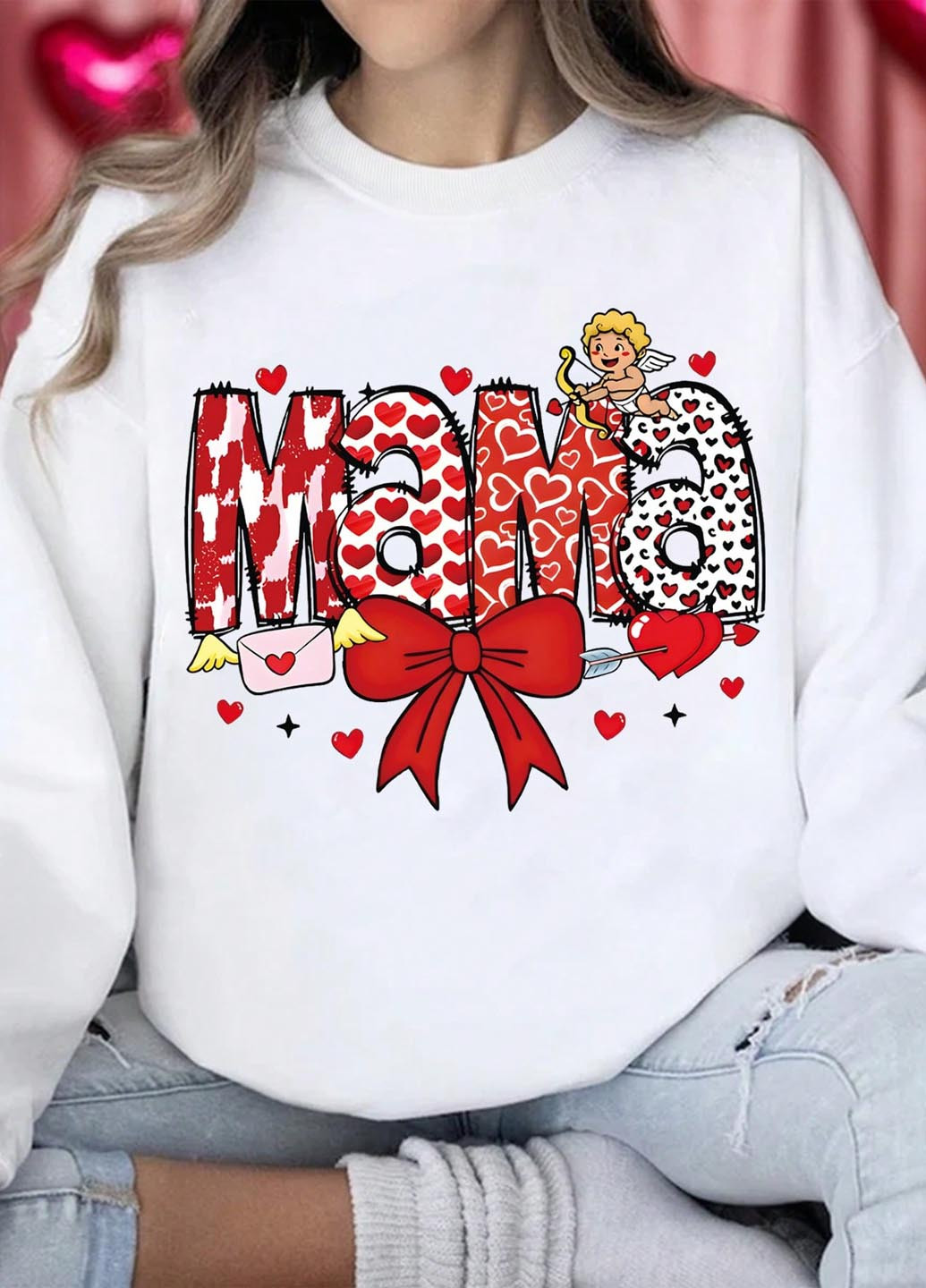 Білий світшот SHEIN напис без декору (345558531)