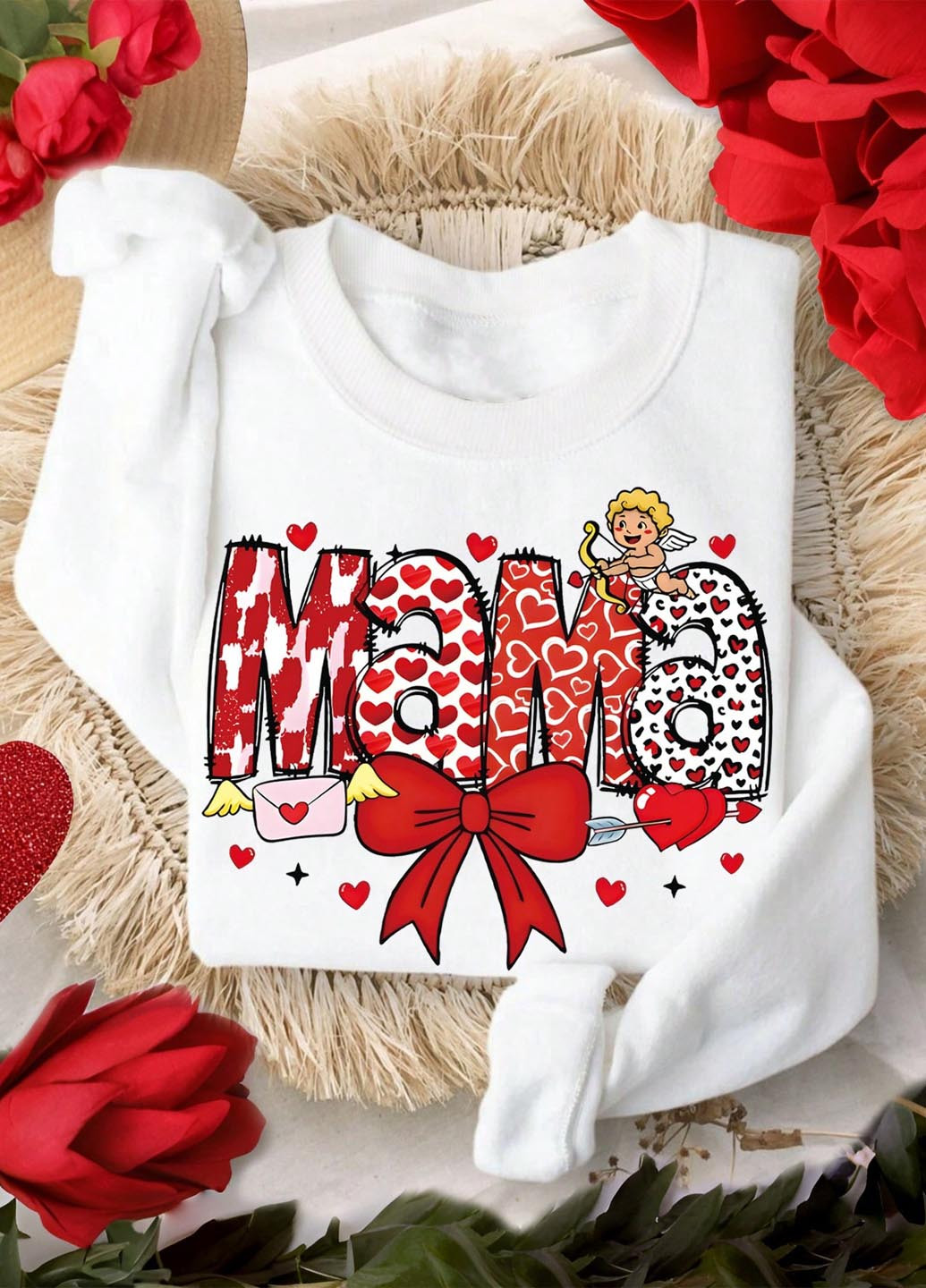 Білий світшот SHEIN напис без декору (345558531)