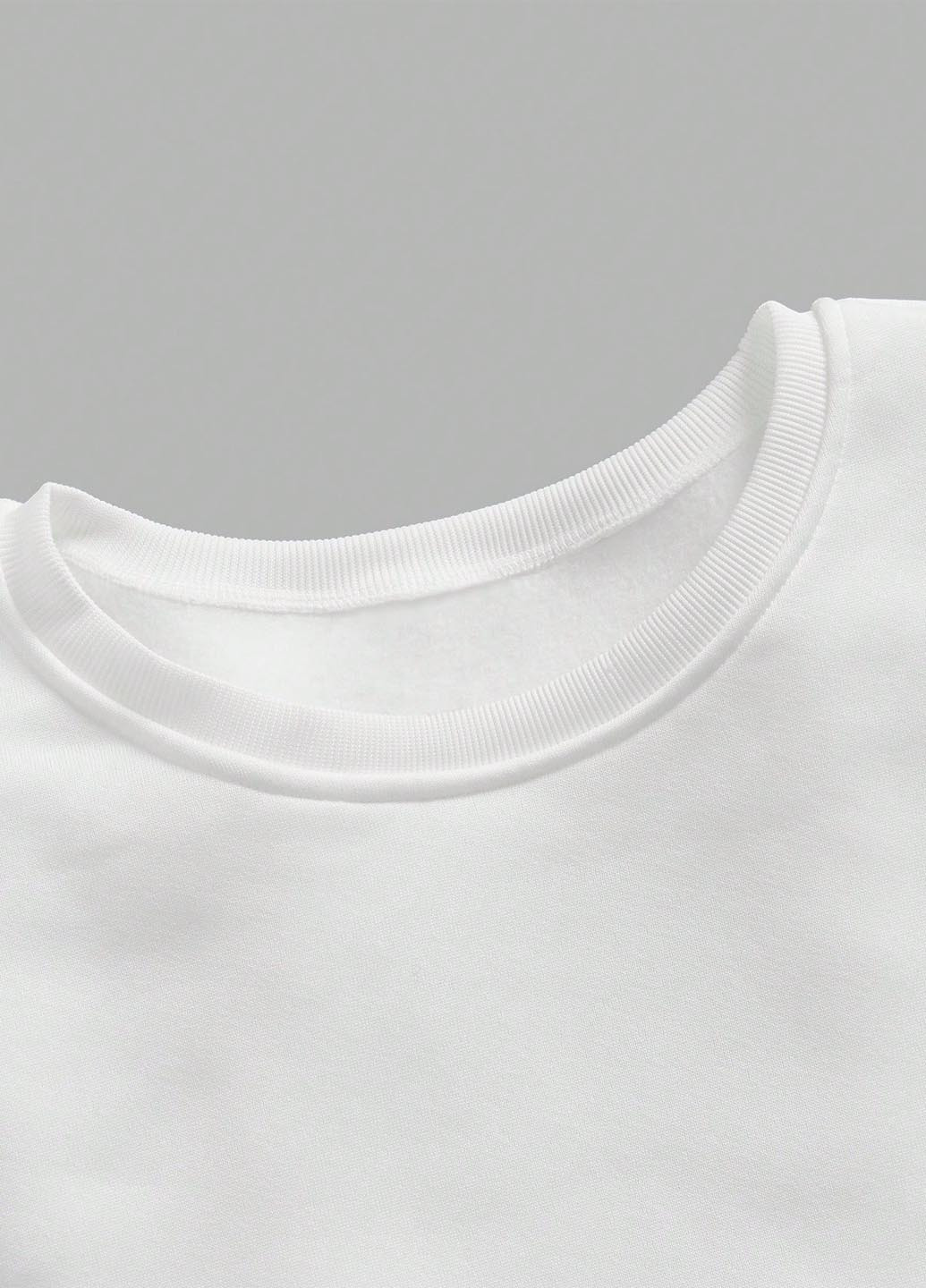 Білий світшот SHEIN напис без декору (345558531)