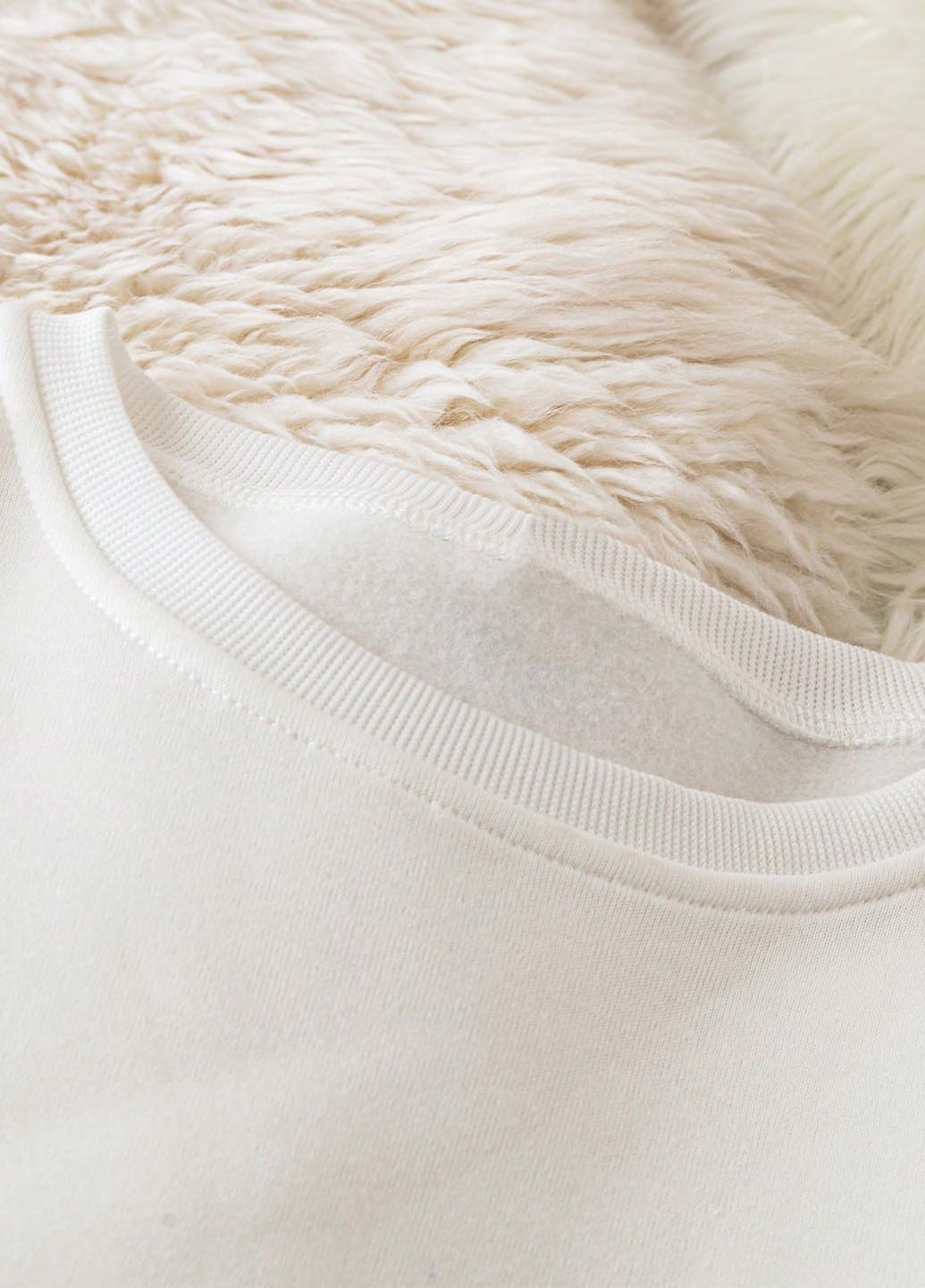 Білий світшот SHEIN напис без декору (345558531)