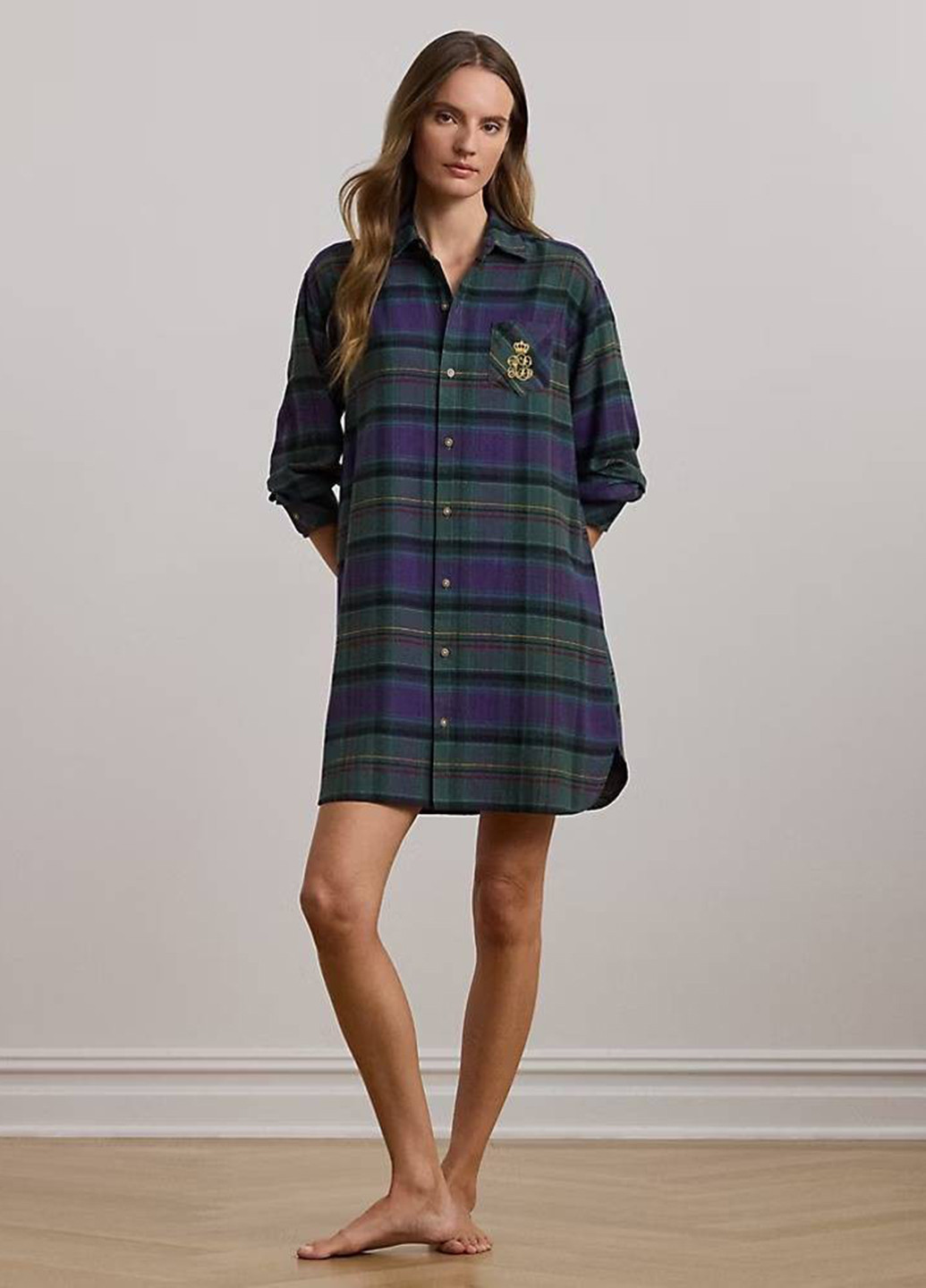 Зелена домашній сукня сукня-сорочка Ralph Lauren в клітинку