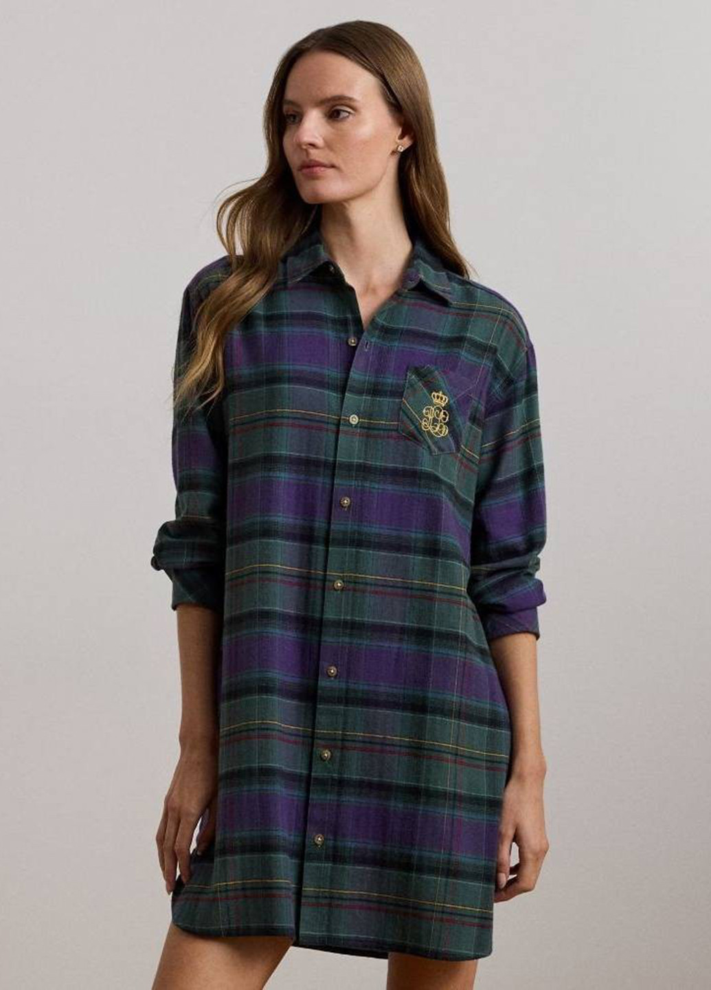 Зелена домашній сукня сукня-сорочка Ralph Lauren в клітинку