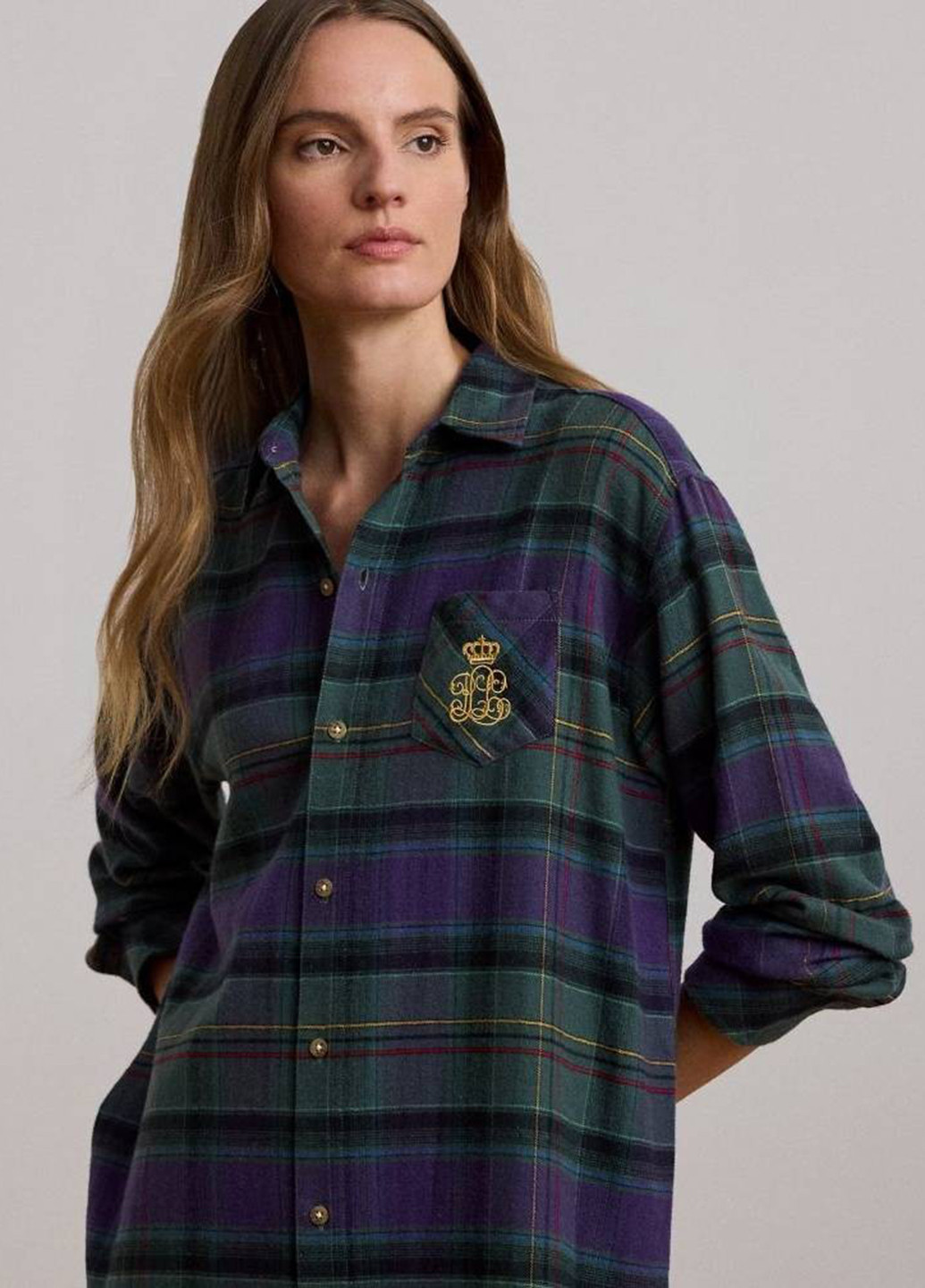 Зелена домашній сукня сукня-сорочка Ralph Lauren в клітинку