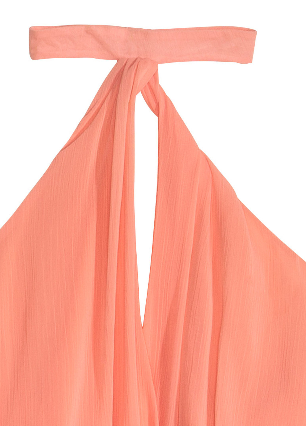 Персиковое вечернее платье а-силуэт H&M однотонное