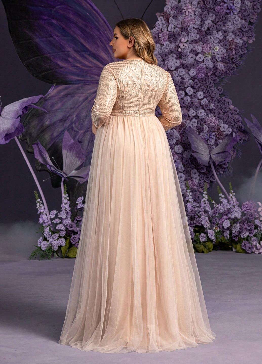 Бежева святковий сукня для вагітних з пишною спідницею SHEIN однотонна