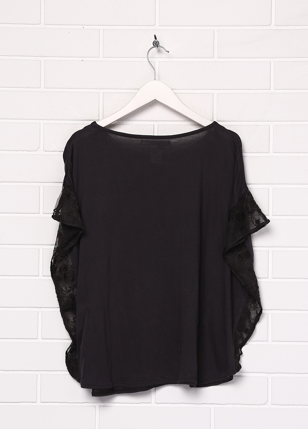 Грифельно-серая однотонная блузка с коротким рукавом H&M летняя