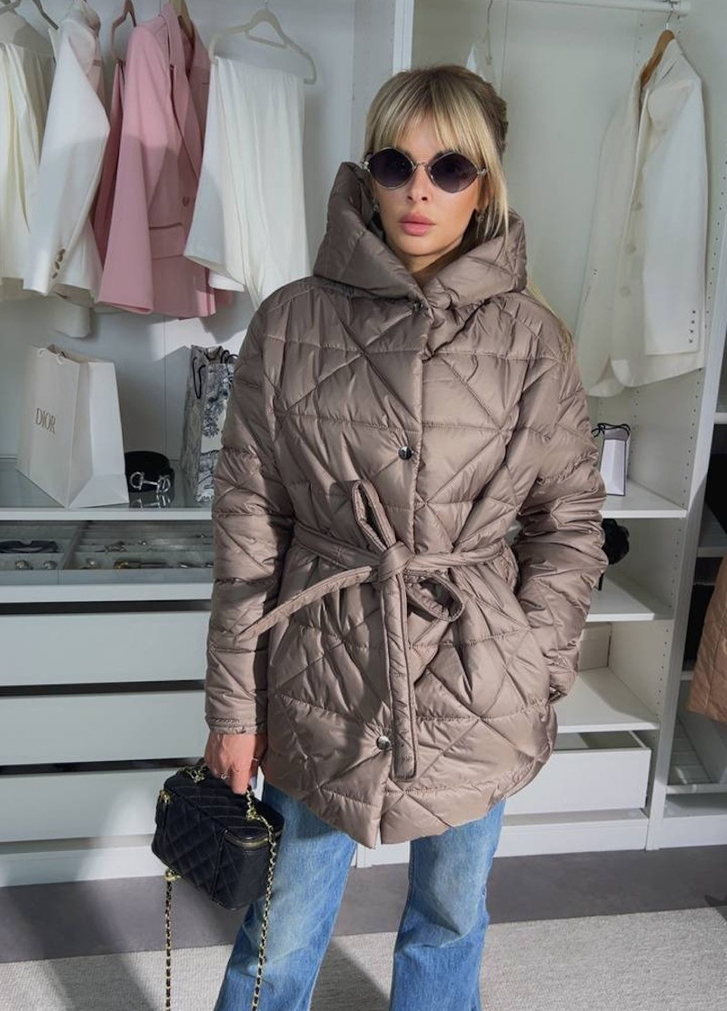 Світло-коричнева демісезонна куртка No Brand