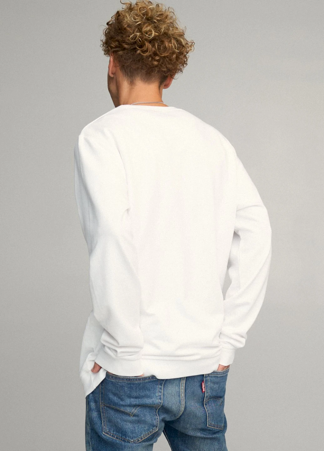 Білий світшот чоловічий oversize /no flis/ YAPPI малюнок (251791239)