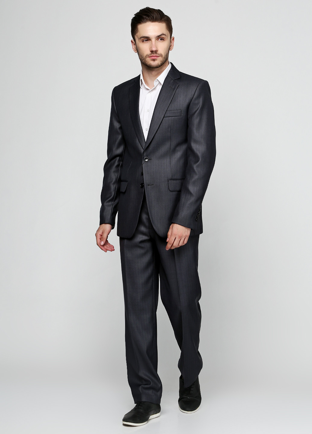 Сірий демісезонний костюм (піджак, брюки) брючний Gentle Man