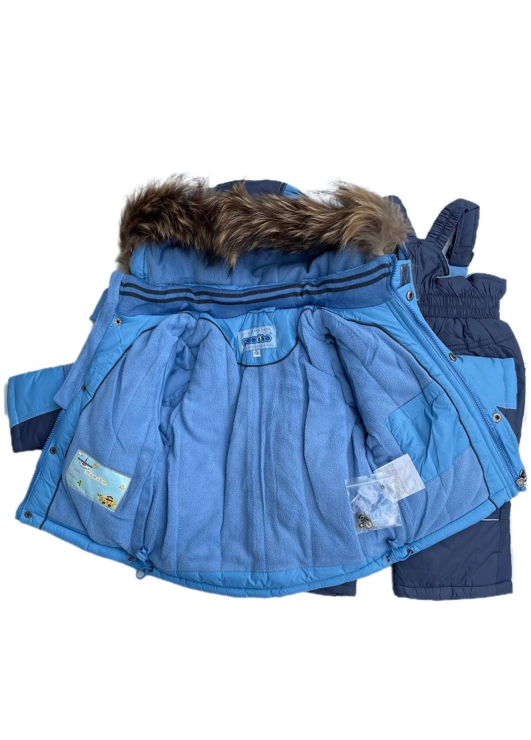 Блакитний зимній комплект (куртка, напівкомбінезон) Donilo