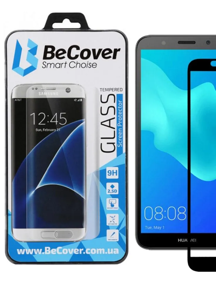 Скло захисне Huawei Y5 2018 Black (702754) BeCover (203983250)