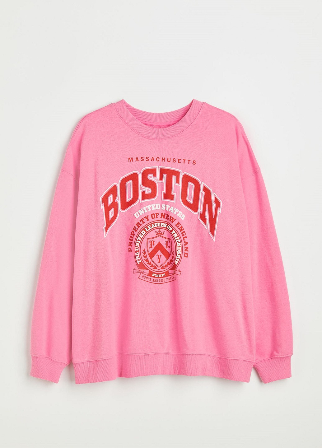 Свитшот H&M - крой надпись розовый кэжуал - (254112301)