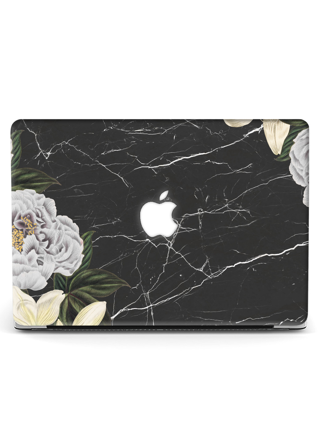 Чохол пластиковий для Apple MacBook Pro 13 A2289 / A2251 / A2338 Чорний мармур з півоніями (9772-2370) MobiPrint (218858324)