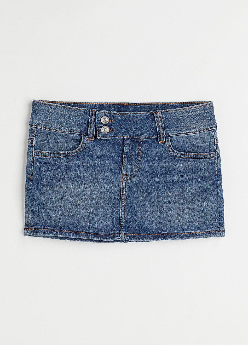 Синяя джинсовая однотонная юбка H&M