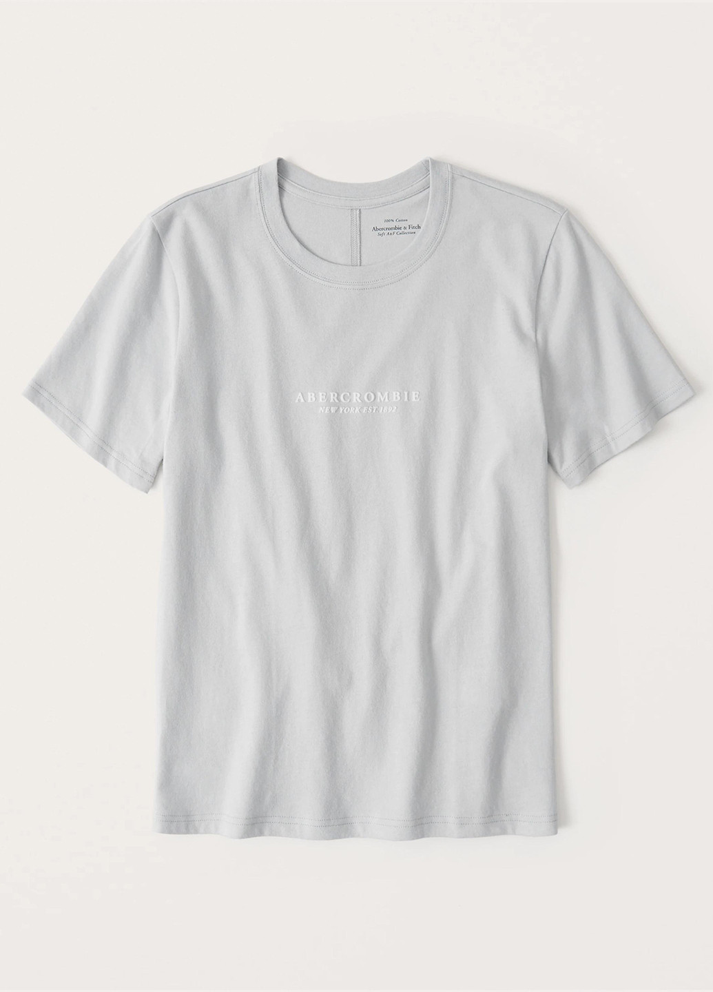 Светло-серая летняя футболка Abercrombie & Fitch