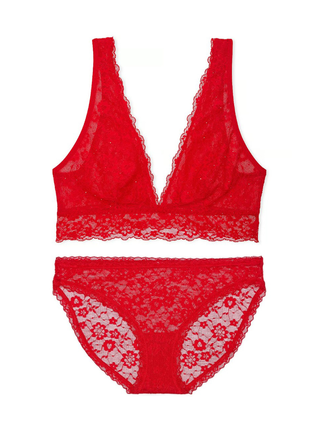Красный демисезонный комплект (бюстгальтер, трусики) Victoria's Secret