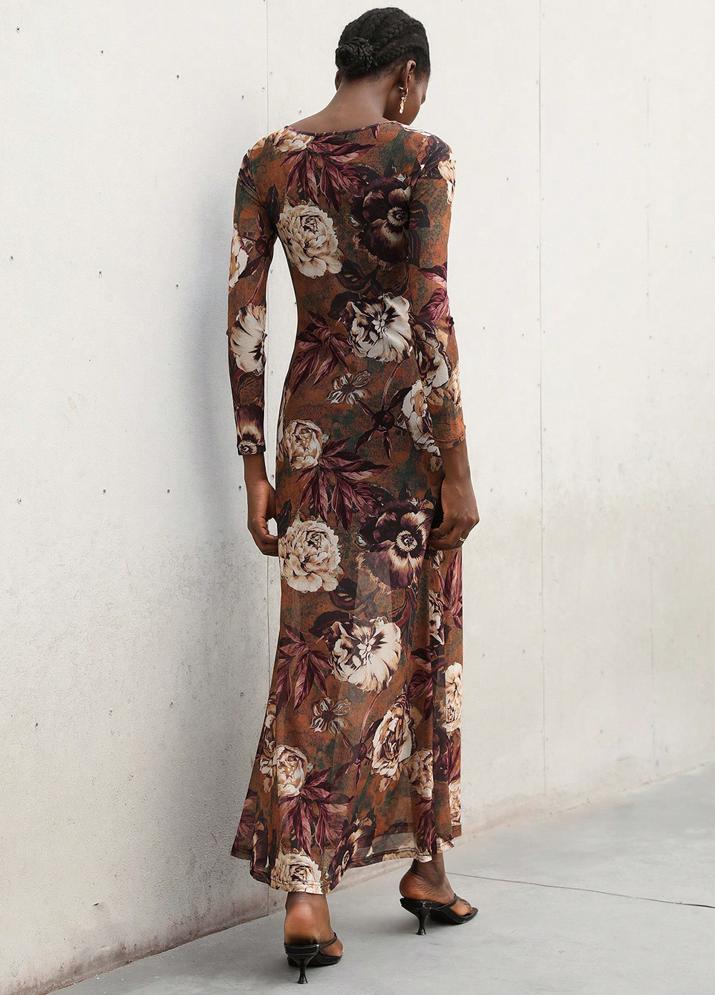 Комбінована святковий, кежуал сукня а-силует SHEIN з квітковим принтом