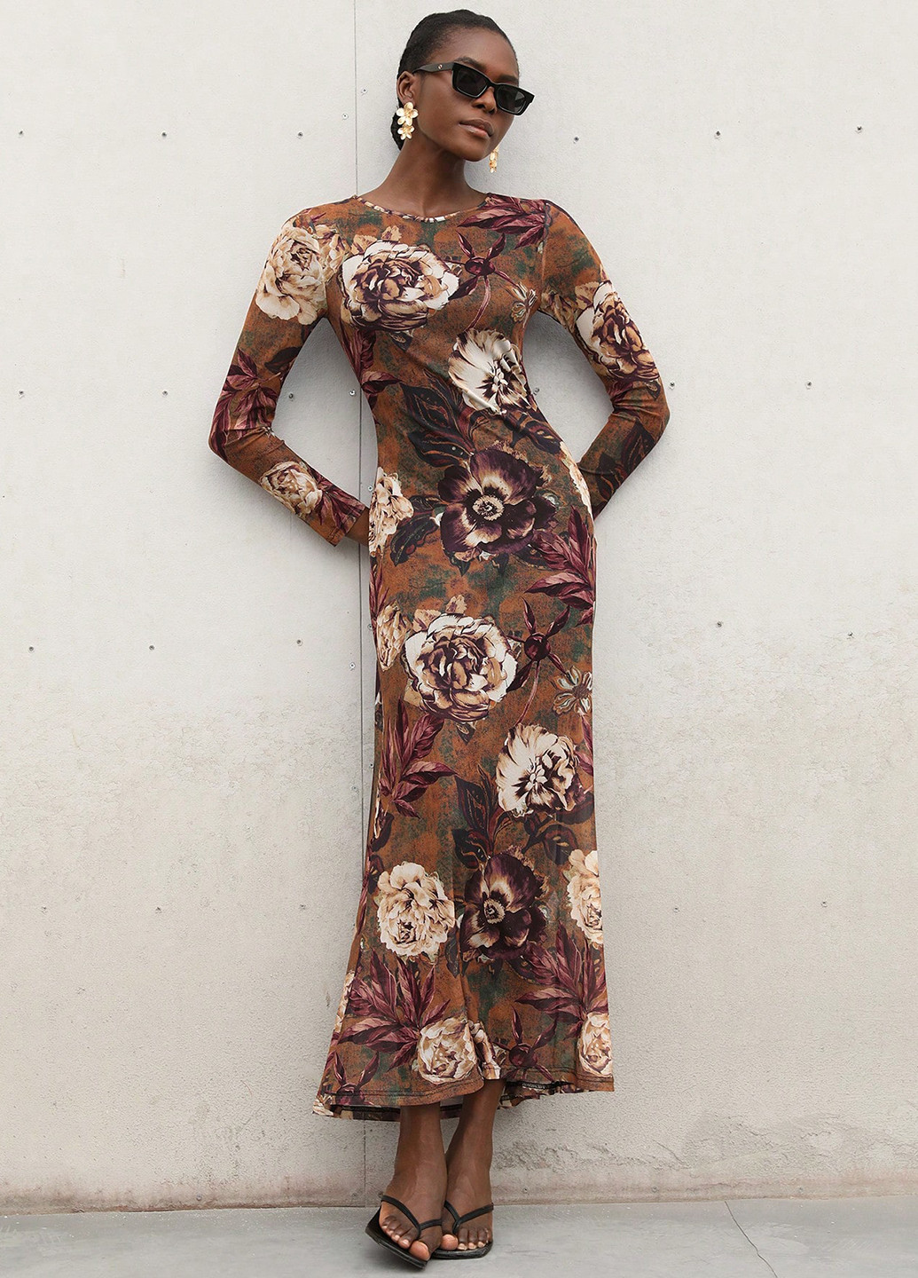 Комбінована святковий, кежуал сукня а-силует SHEIN з квітковим принтом