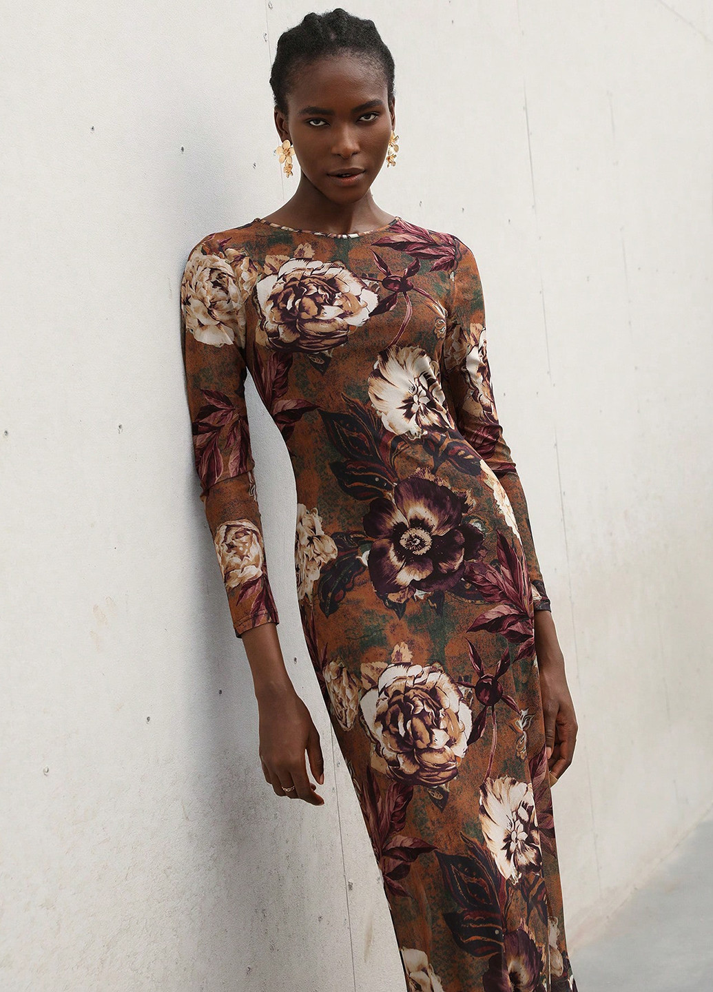 Комбінована святковий, кежуал сукня а-силует SHEIN з квітковим принтом