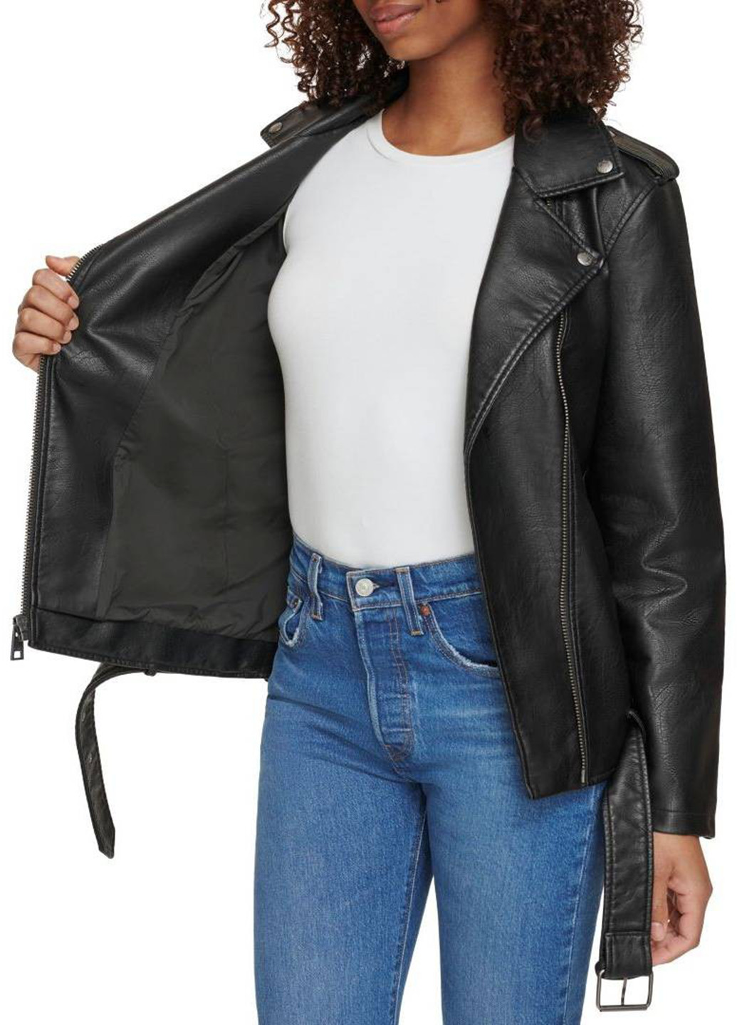 Черная демисезонная куртка байкерская Levi's