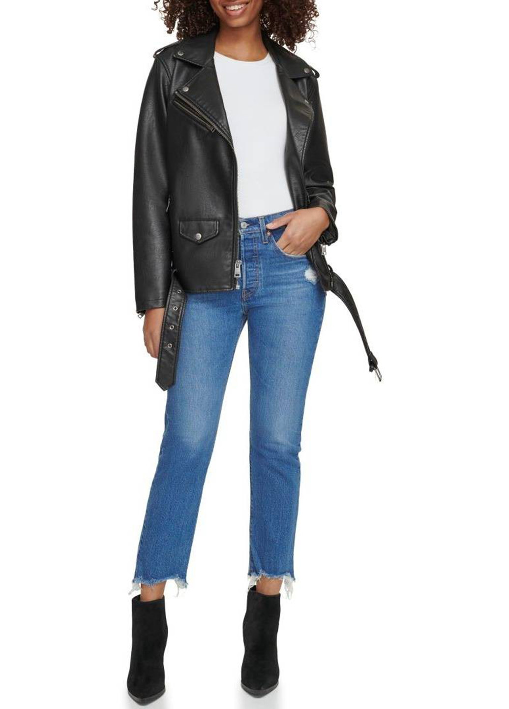 Черная демисезонная куртка байкерская Levi's