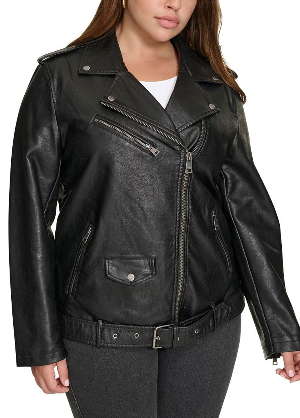 Черная демисезонная куртка байкерская Levi's