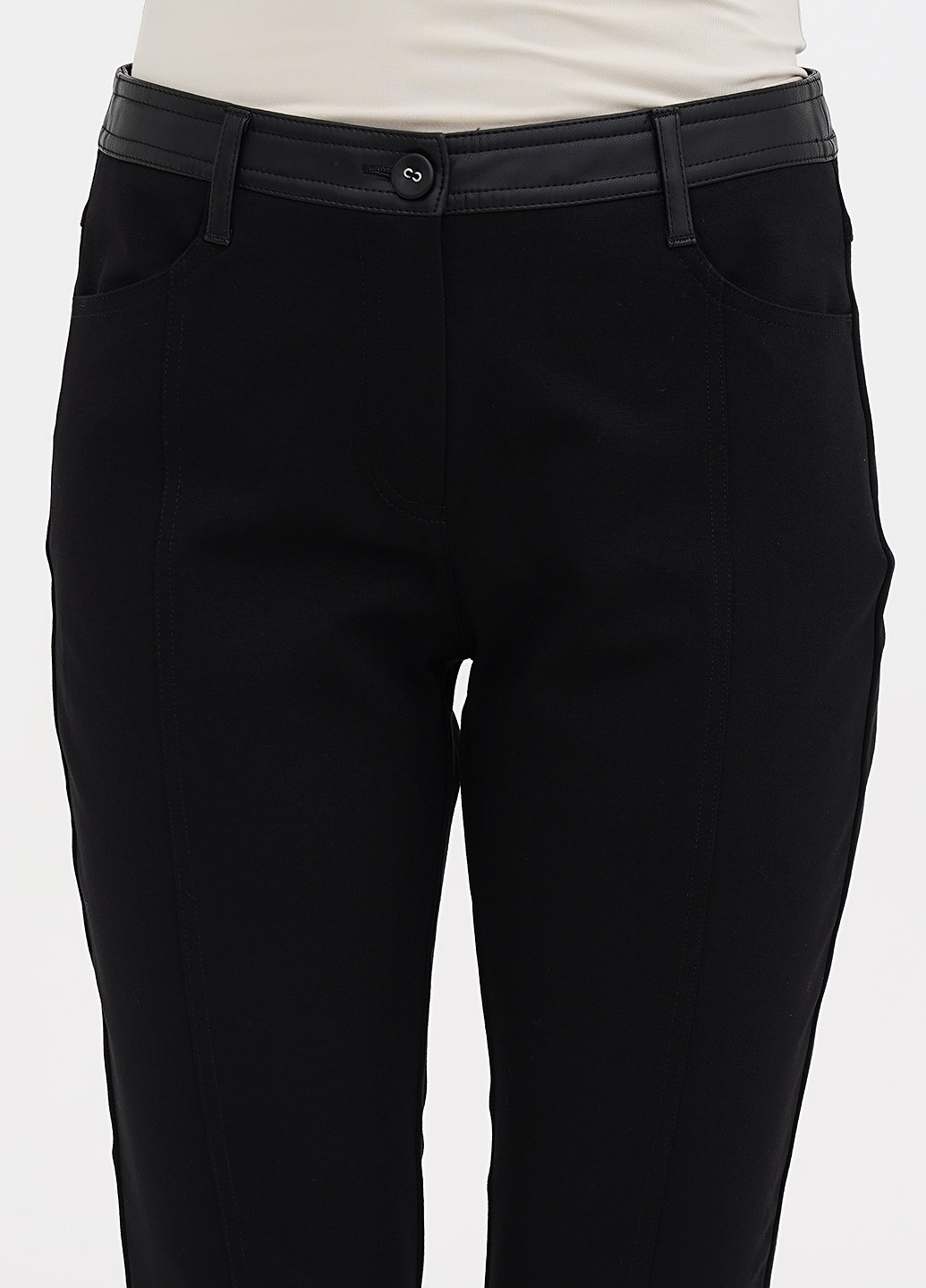 Черные кэжуал демисезонные укороченные, зауженные брюки Oltre