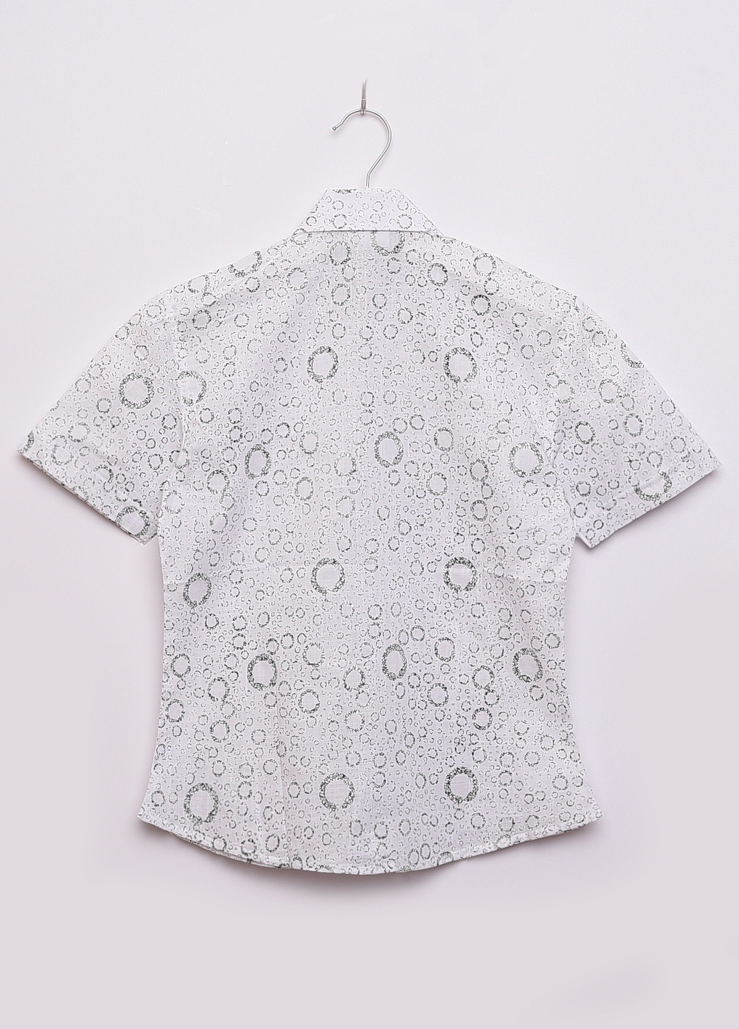 Белая классическая рубашка с абстрактным узором Let's Shop