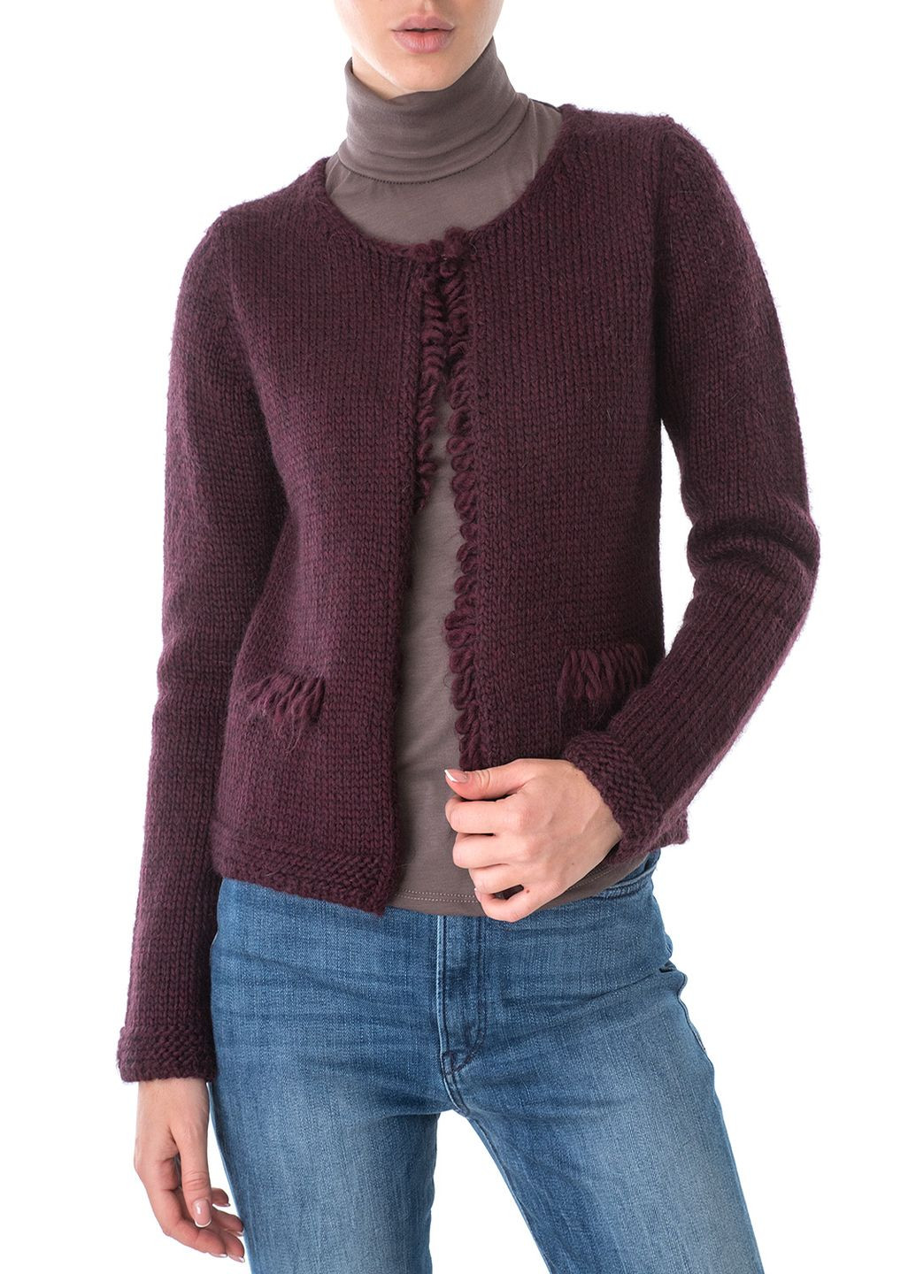 Бордовый зимний кардиган Apanage