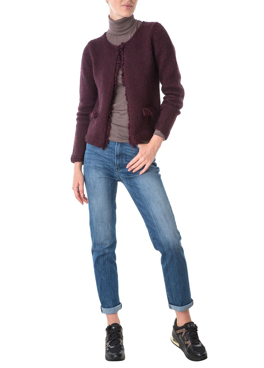 Бордовый зимний кардиган Apanage