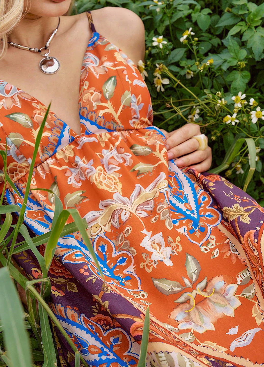 Комбинированное кэжуал платье а-силуэт SHEIN с цветочным принтом