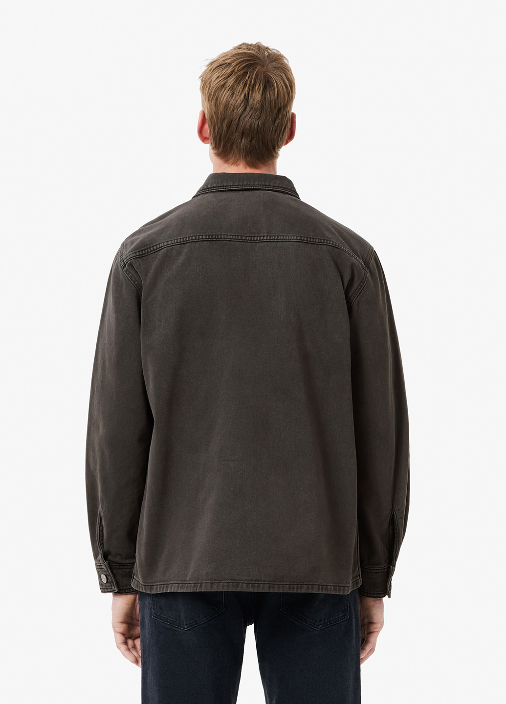 Темно-серая джинсовая, кэжуал рубашка однотонная Lacoste