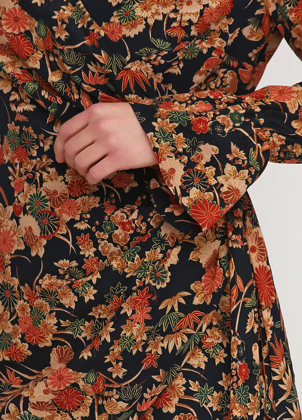 Комбинированное кэжуал платье Uterque с цветочным принтом