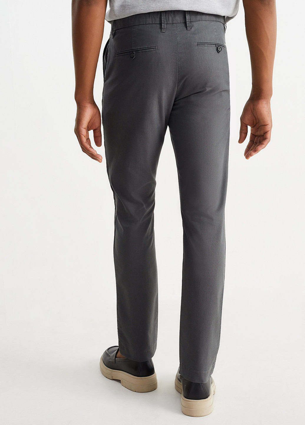 Серые кэжуал демисезонные чиносы брюки C&A