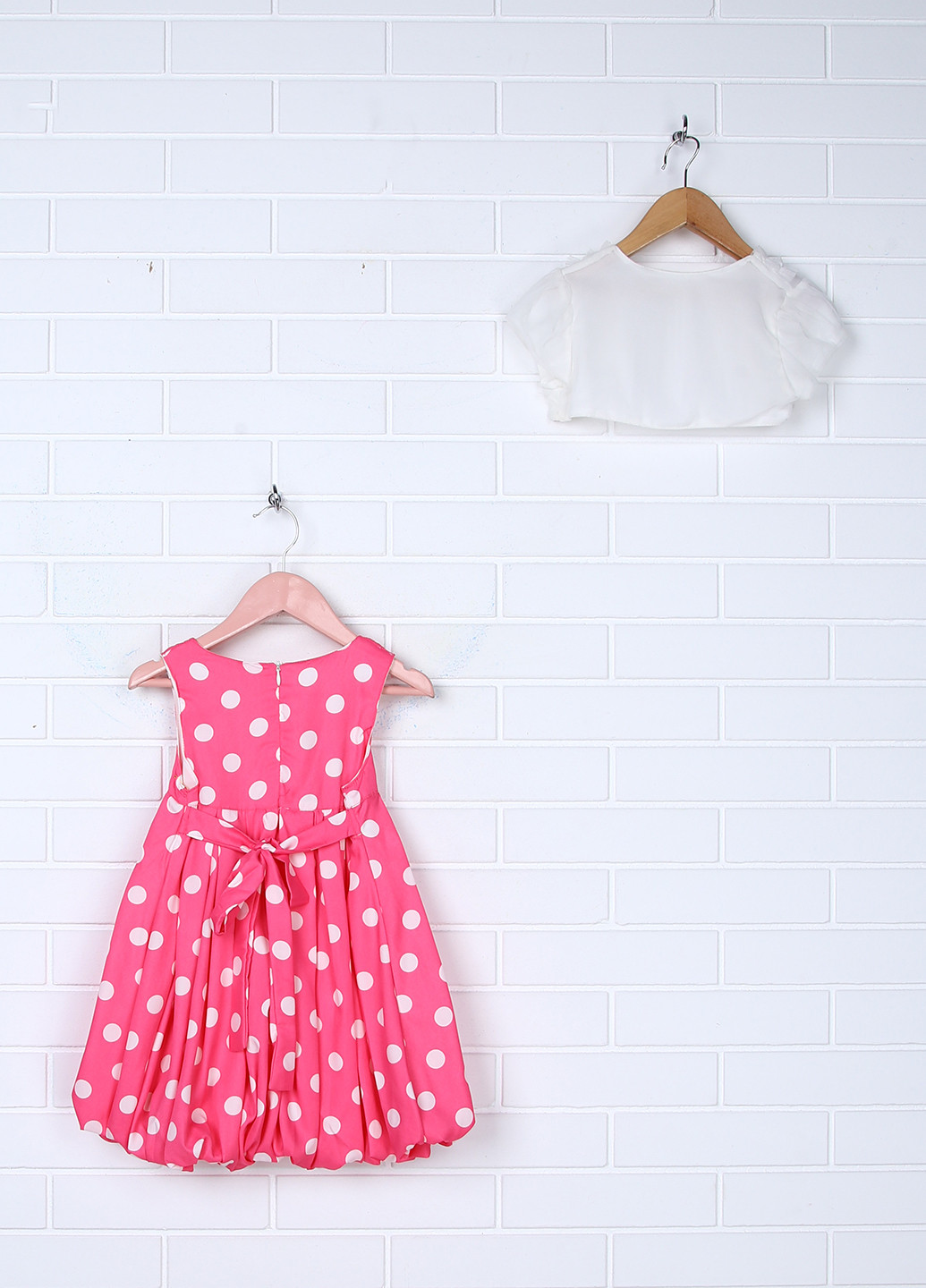 Розовый демисезонный комплект (платье, болеро) Miss Olix