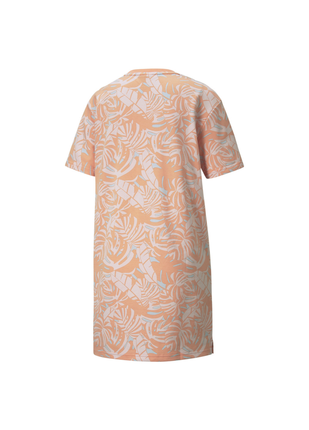 Платье FLORAL VIBES Printed Women’s Dress Puma однотонная оранжевая спортивная хлопок, полиэстер, эластан