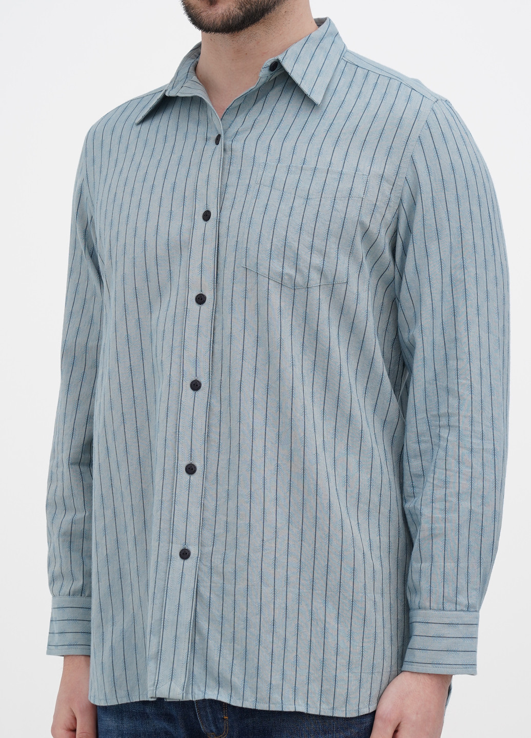 Мятная кэжуал рубашка в полоску Ralph Lauren