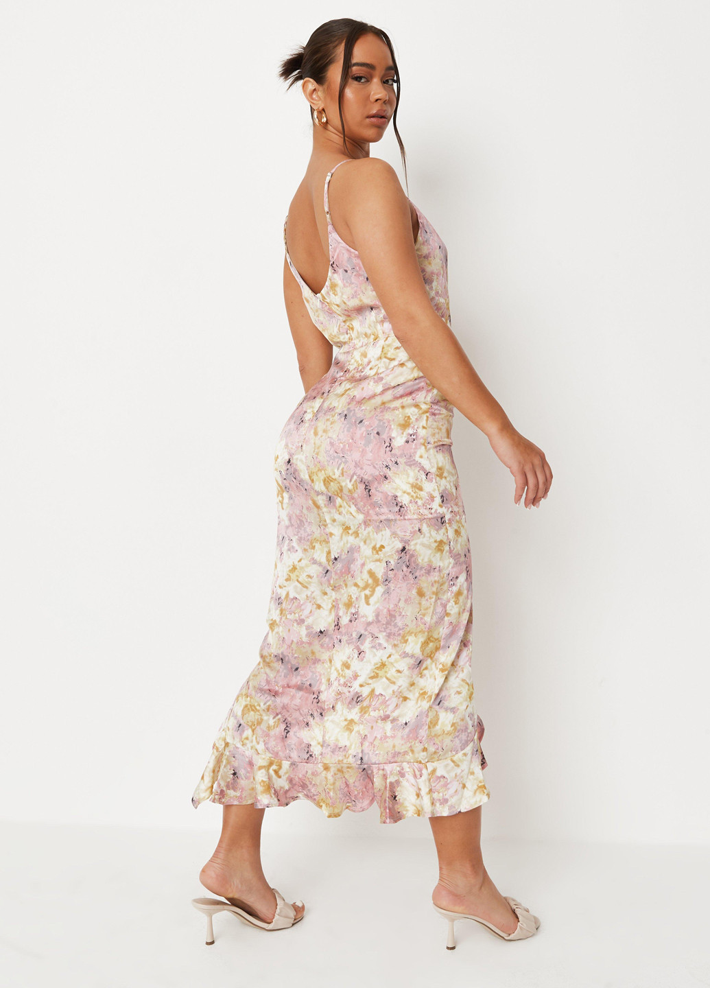 Розовое кэжуал платье платье-комбинация Missguided с цветочным принтом