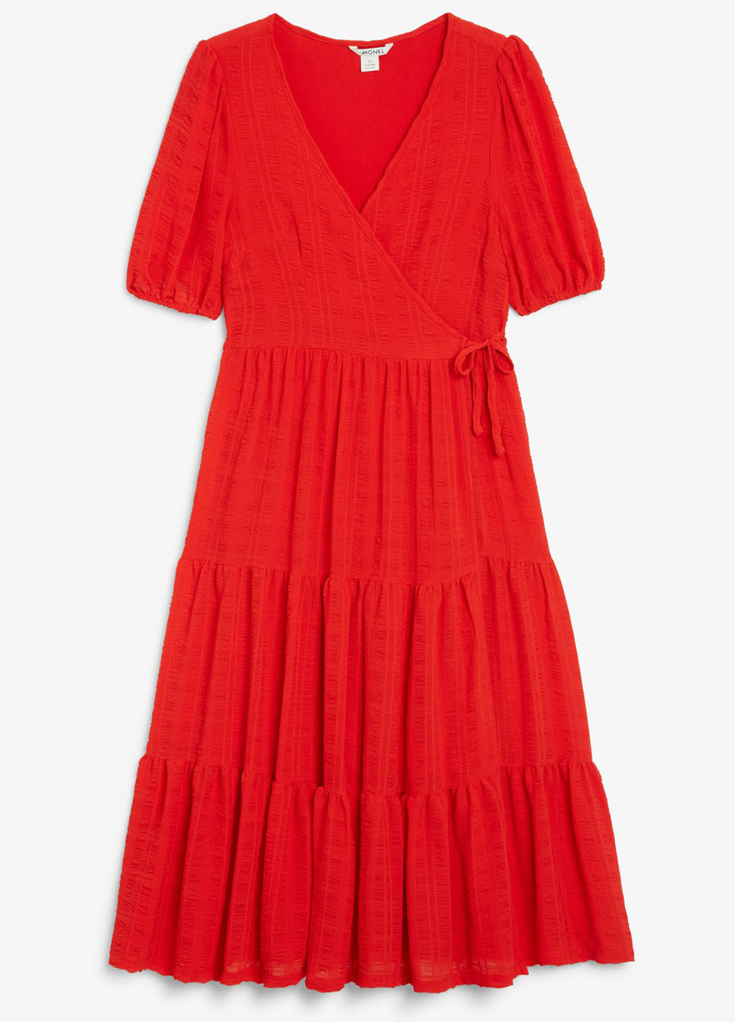 Красное кэжуал платье на запах Monki однотонное